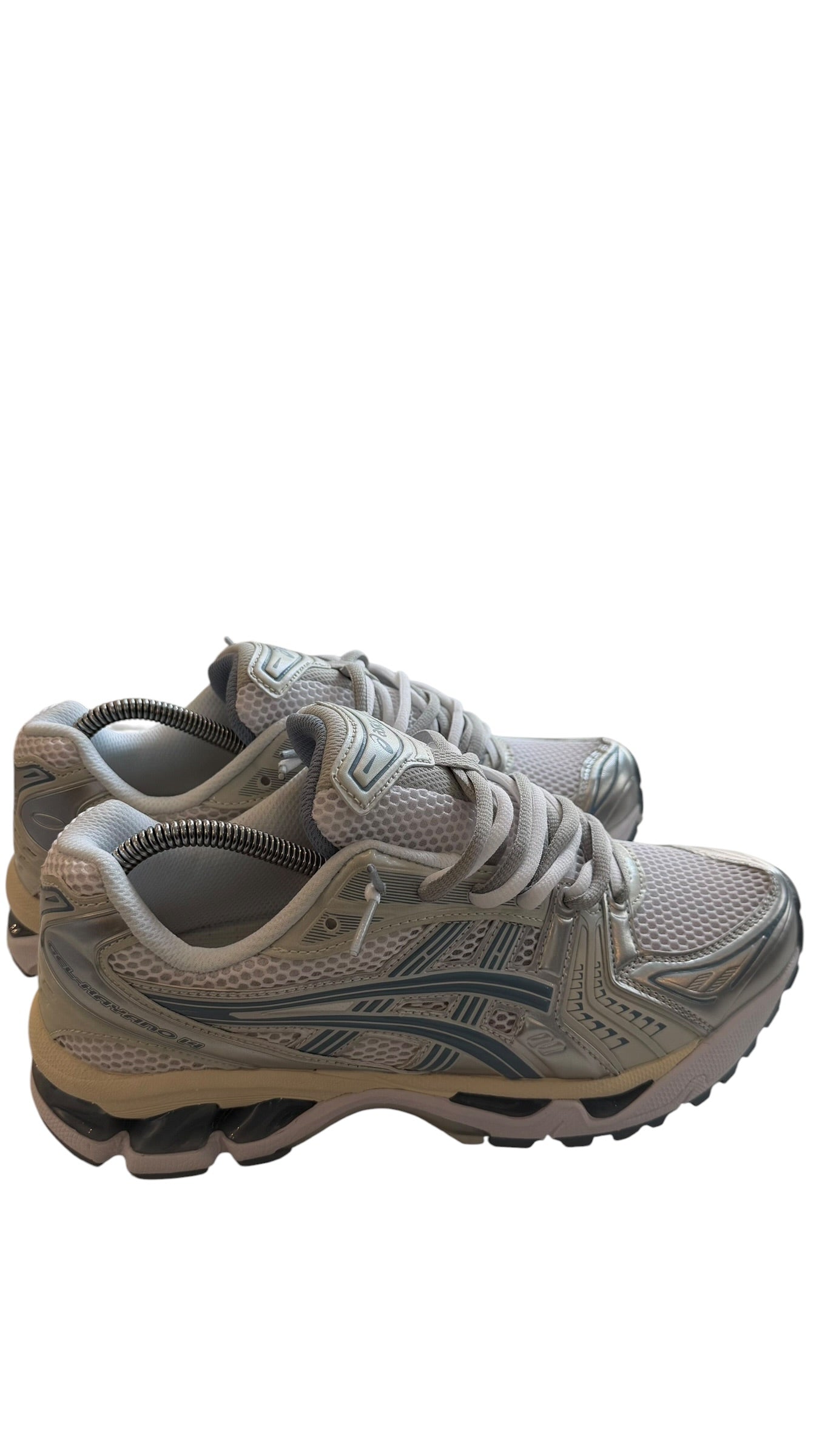 ASICS GEL KAYANO WHITE / LIGHT NAVY DOUBLE LACED