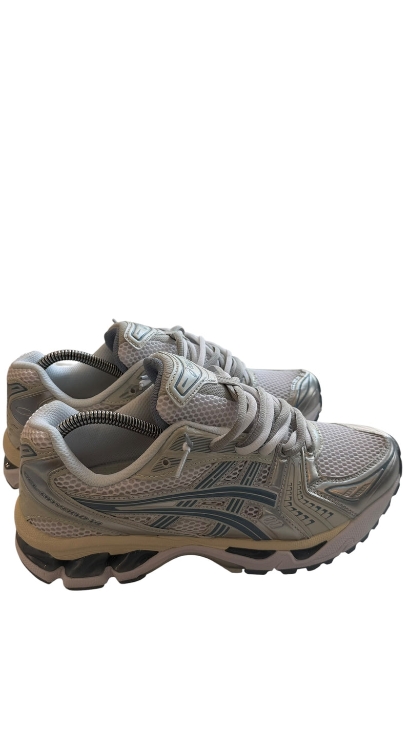 ASICS GEL KAYANO WHITE / LIGHT NAVY DOUBLE LACED