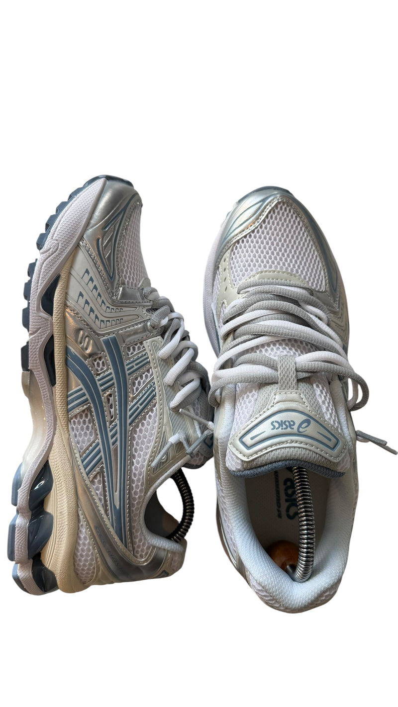 ASICS GEL KAYANO WHITE / LIGHT NAVY DOUBLE LACED