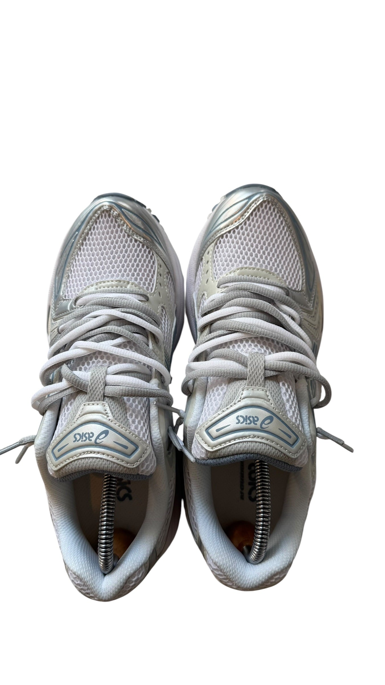 ASICS GEL KAYANO WHITE / LIGHT NAVY DOUBLE LACED